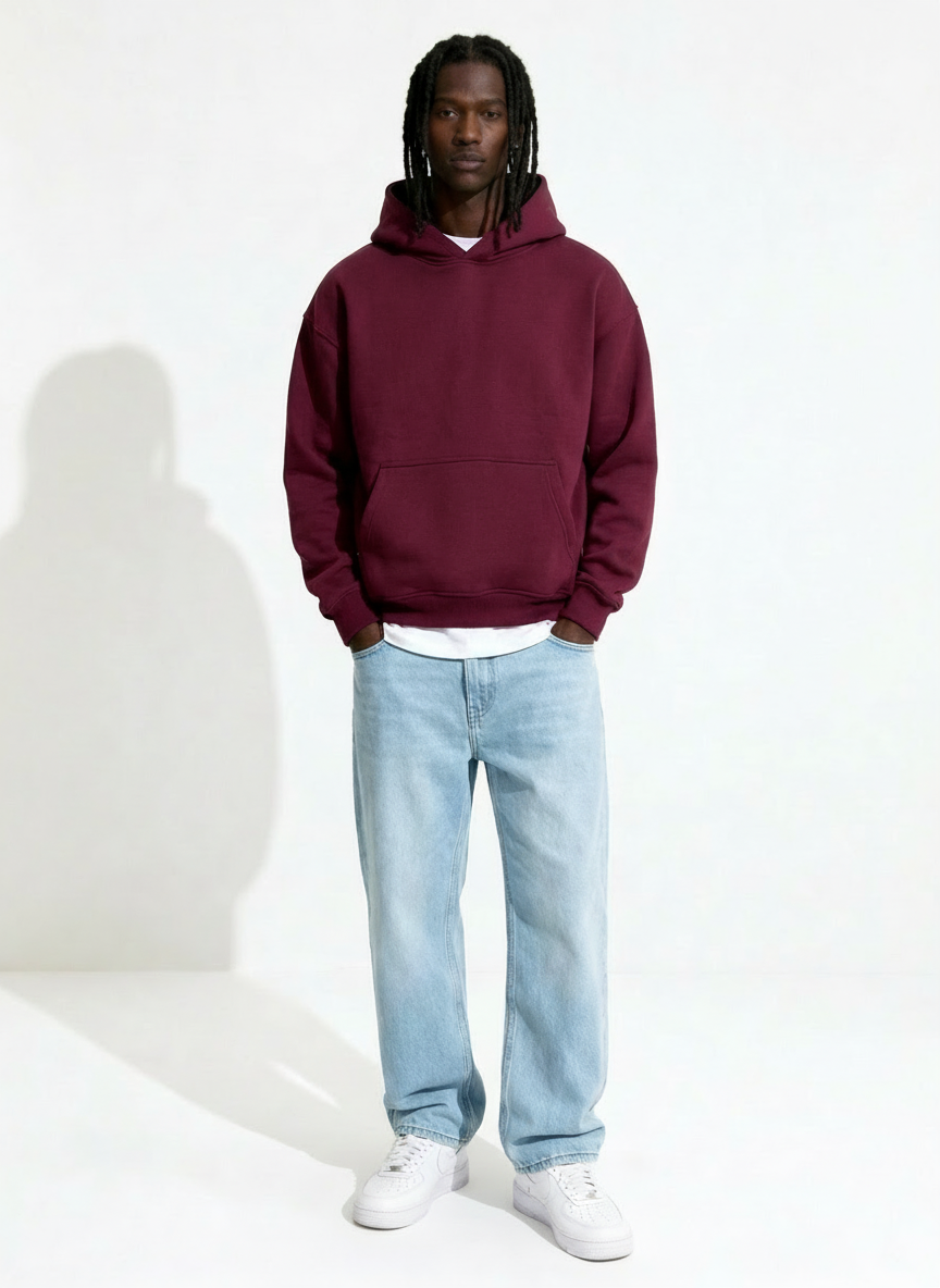 Burgandy over sized hoodie
